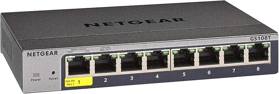 NETGEAR 8-Port Gigabit Ethernet Smart Managed Network Switch (GS108T)