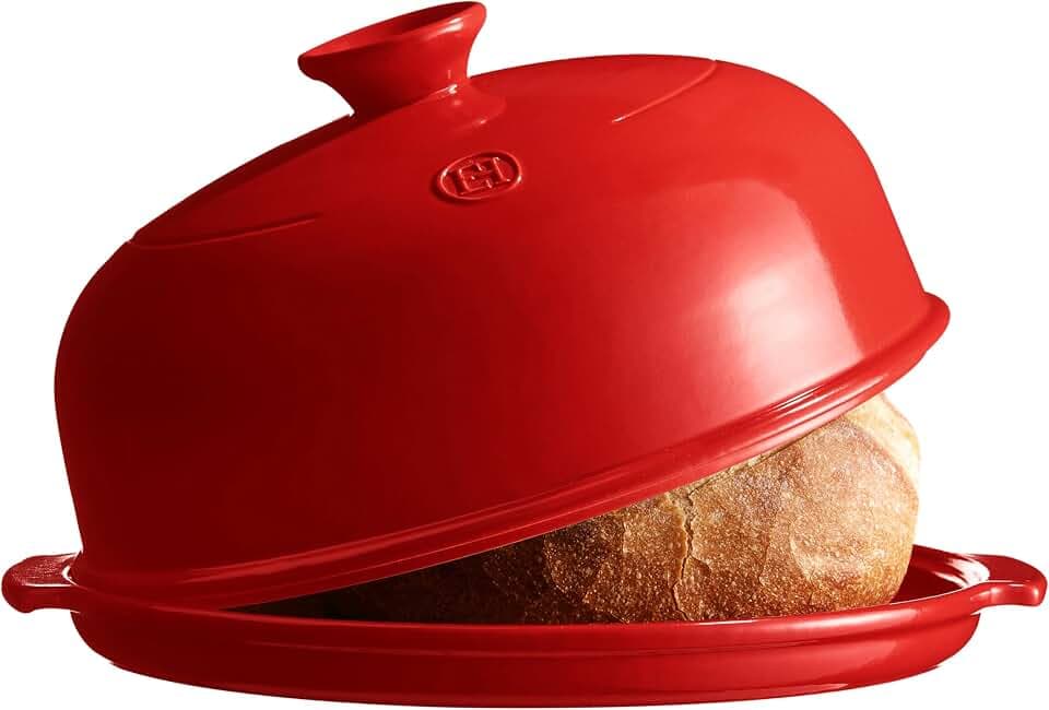 Emile Henry Ceramic Bread Cloche 13.2" x 11.2" x 7", Burgundy