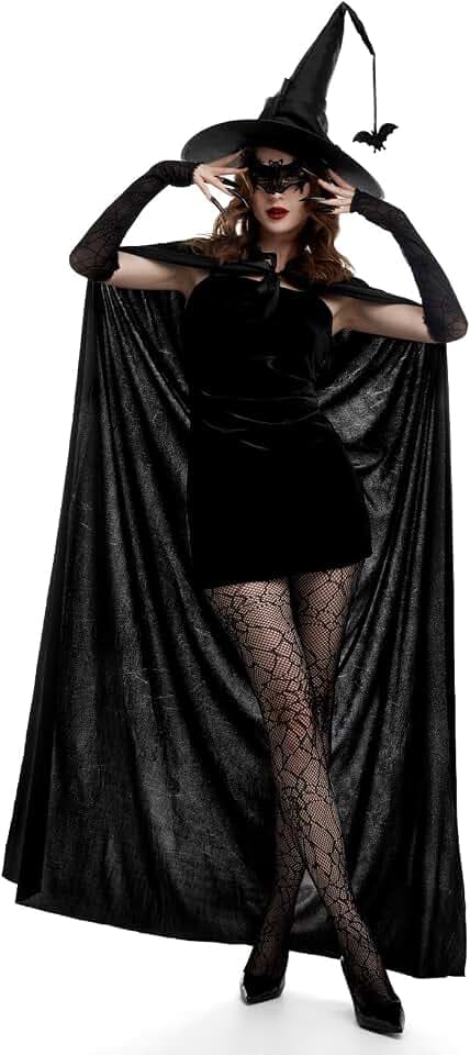 17 IN 1 Faschingskostüme Damen Hexenkostüm - Karneval Kostüm Damen Hexe - Hexenhut, Umhang Karneval, Karneval leggings- Karnevalskostüme Damen - Sexy Karneval Kostüme für Frauen