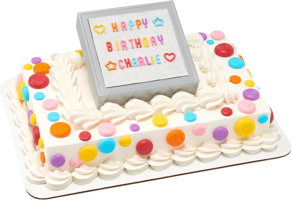 DecoSet® Celebration Letter Board Cake Topper, Cake Decoration With Shaped Box and Customizable Message Board, For Birthday, Graduation, And Celebration, Food Safe