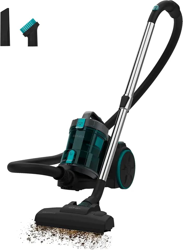 Cecotec beutelloser Bodenstaubsauger Conga Rockstar Cyclonic XL. 890W, 2,5L Großbehälter, Hochleistungsfilter, Verstellbares Metall-Teleskoprohr und Möbel- und Eckenzubehör
