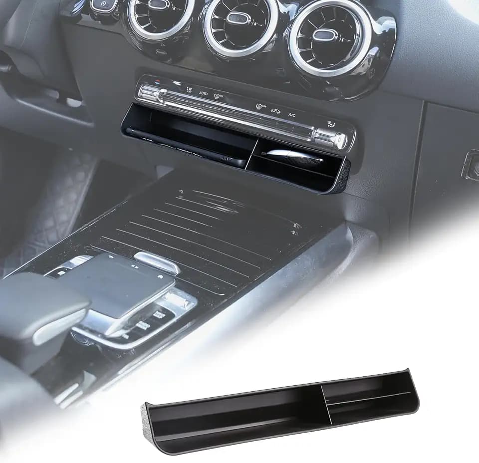 Center Console Organizer Tray Compatible with Mercedes Benz B CLA GLB GLA Class W247 C118 X247 H247 2020-2024 A/C Control Panel Under Storage Box Non-Slip Phone Key Organizer Container