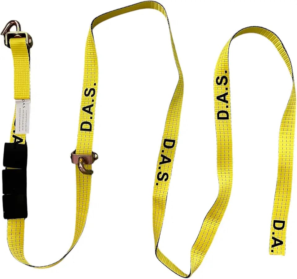 D.A.S. Car Hauler Straps - 2 inches x 14 feet, Set of 4 Wheel Tie Down Straps for Car, Truck, and UTV Transport, Secure Car Tie Dow, Three Cleat Design | Yellow Color