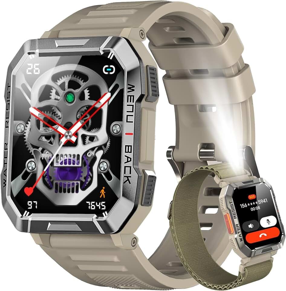Blackview W60 (Montre Durcie connectée - 2.01'' - Réponse aux appels) Khaki