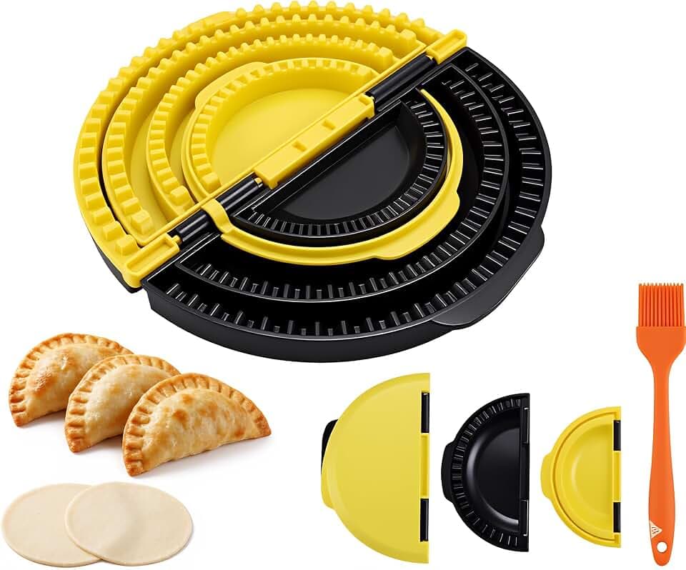 3 in 1 Set Tortilla Sealer With Oil Brush, 3-in-1 Crimp it Tortilla Crimper, Adjustable Quesadilla Crimper for 6"/8"/10" Wraps, Flip Wrap Tortilla Maker for Taco, Sandwich, Burritos
