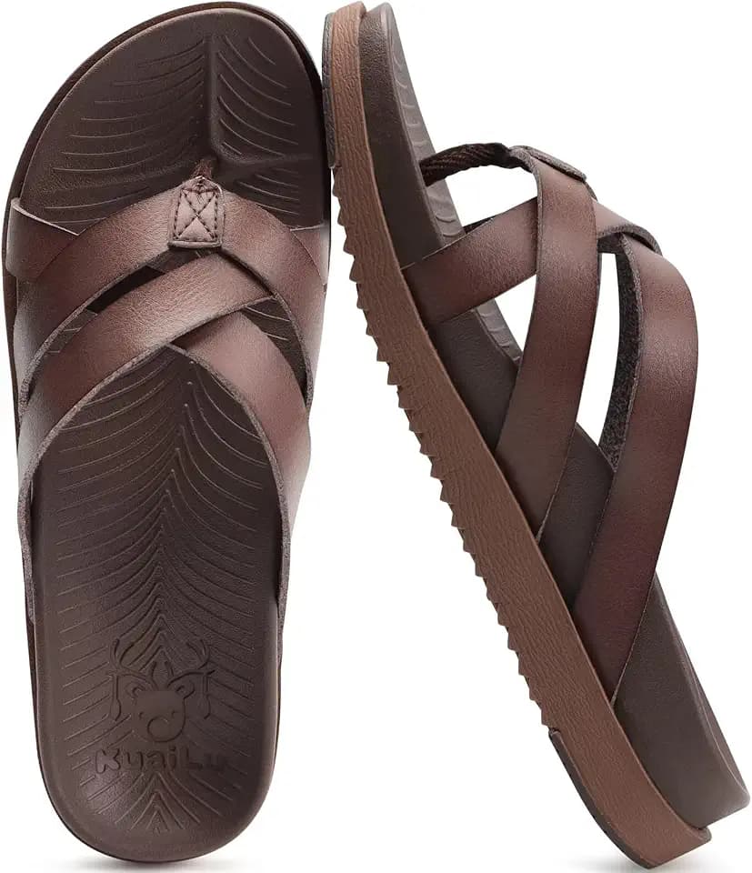 KuaiLu Womens Dressy Orthotic Flip Flops Trendy Slides with Arch Support