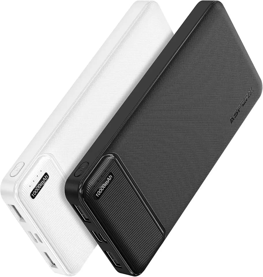 AsperX 2 Pack 10000mAh Portable Charger Dual USB Power Bank Battery Pack