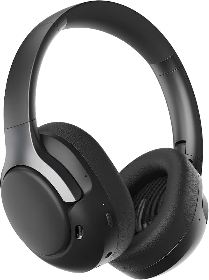 Oraolo Hybrid Active Noise Cancelling Headphones, Wireless Over-Ear Headphones with Deep Bass Sound, Bluetooth 6.0, 70H Playtime, Foldable Comfort Headphone for Travel/Work/Home