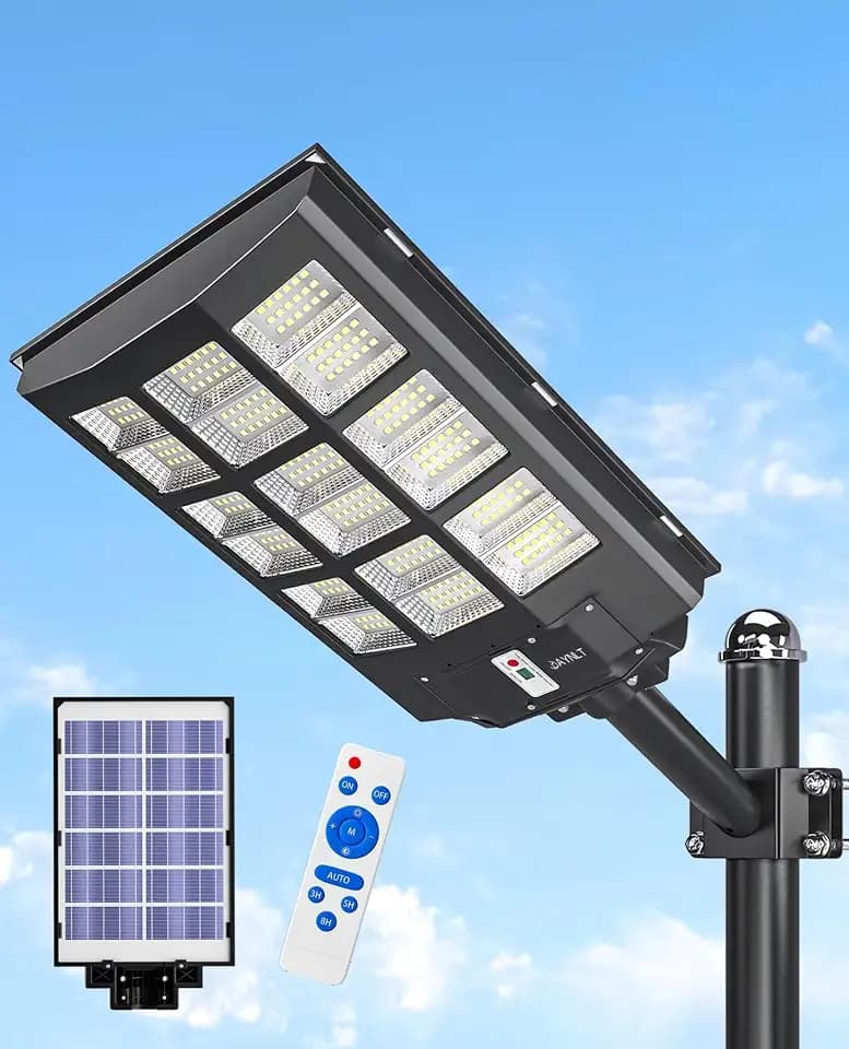 JAYNLT Y-9000W Solar Street Lights Outdoor,Parking Lot Lights Commercial