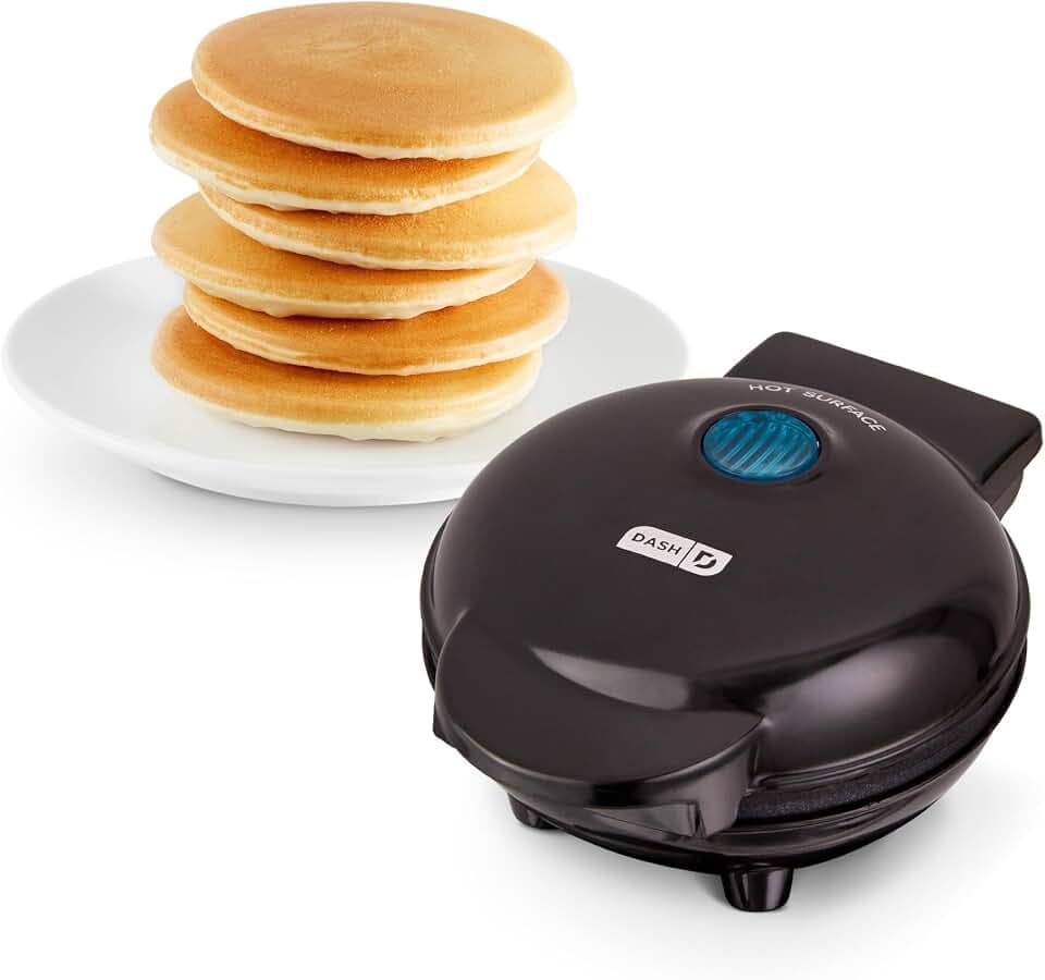 Dash Mini Maker Griddle, 4 Inch Nonstick Cooking Surface, Black