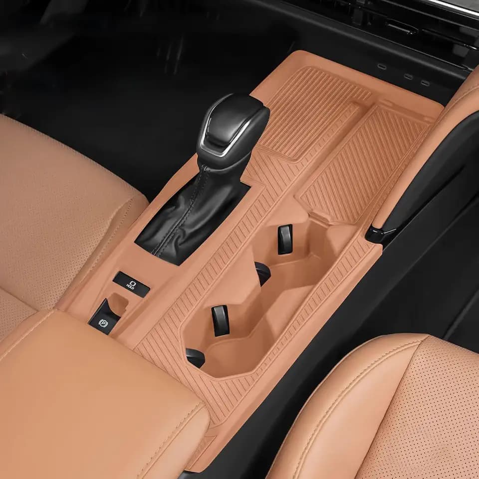 Temmis Center Console Silicone Wrap Kit for Toyota Camry 2024-2025, Full-Wrap Center Consel Electrostatic adsorption Cover for Toyota Camry-Brown