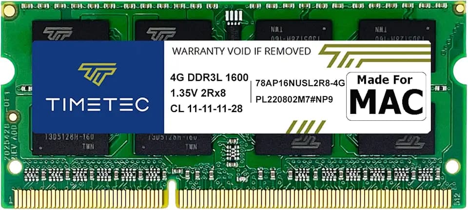 Timetec 4 GB kompatibel für Apple DDR3L 1600MHz PC3L-12800 für Mac Book Pro (Anfang/Ende 2011, Mitte 2012), iMac (Mitte 2011, Ende 2012, Anfang/Ende 2013,2014,2015), Mac mini (2011/2012) MAC-RAM