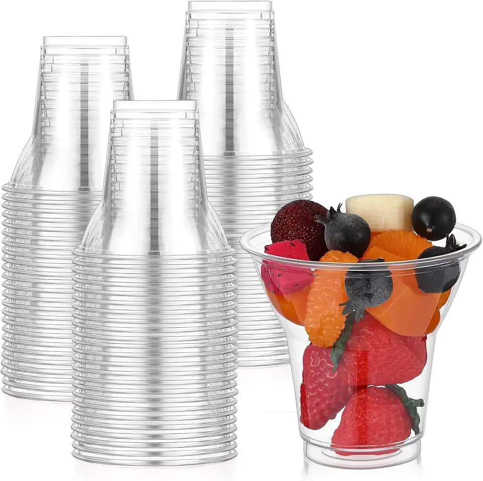 Baderke 50 Pcs Plastic Parfait Cups Root Beer Float Cups, 9 oz