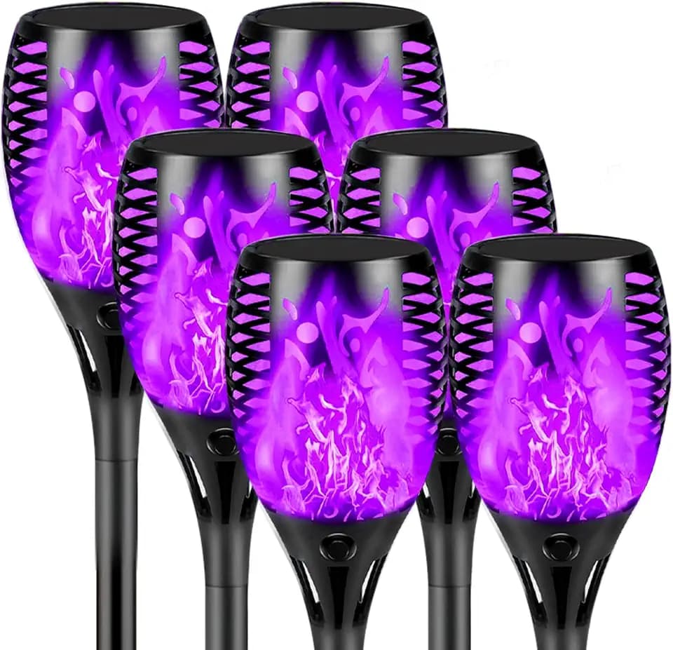 Solar Torch Lights with Flickering Flame Larger Size Halloween Decorations