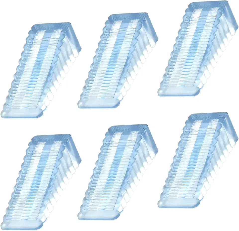 easyBee Türstopper Boden (6 Packungen) Silikon Keil für Alle Böden Geeignet Kratzfest und Anti-Rutsch-Design Verwendet auf Badezimmer, Balkontür, Kinderzimmer, Terrassentür, Glastü (Transparent)