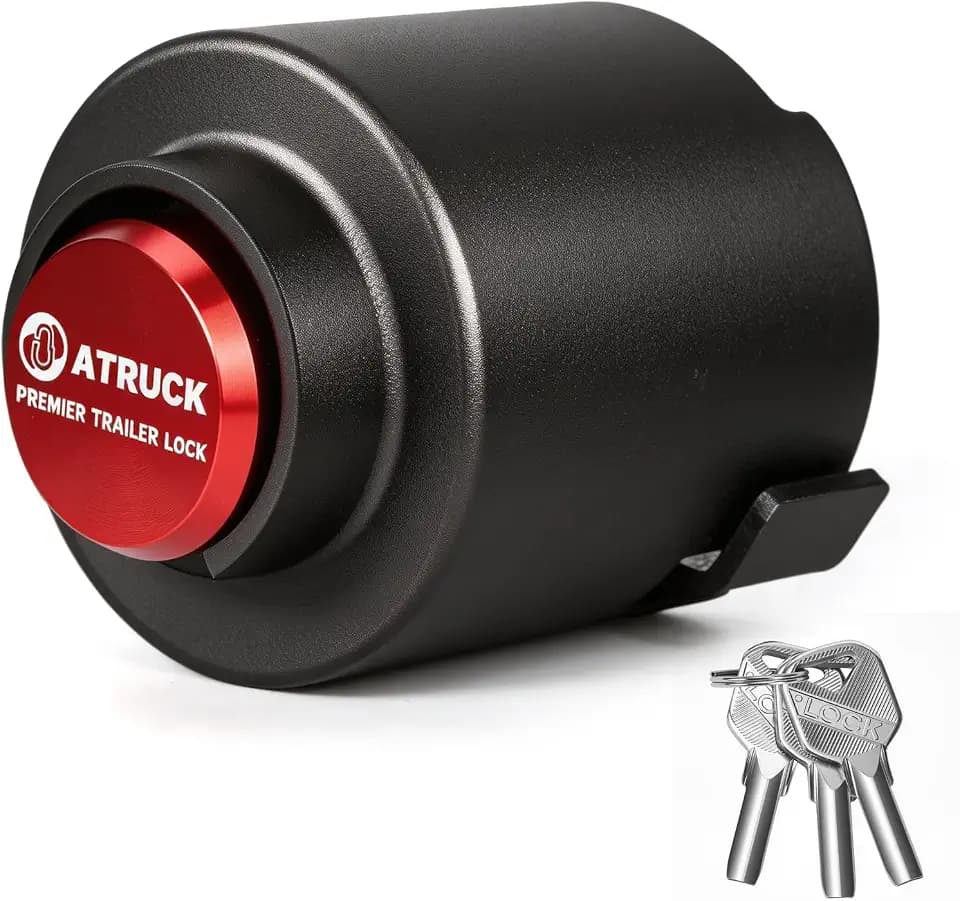 2-5/16 Inch Trailer Hitch Coupler Lock - Safety Chains Anti Theft Locking