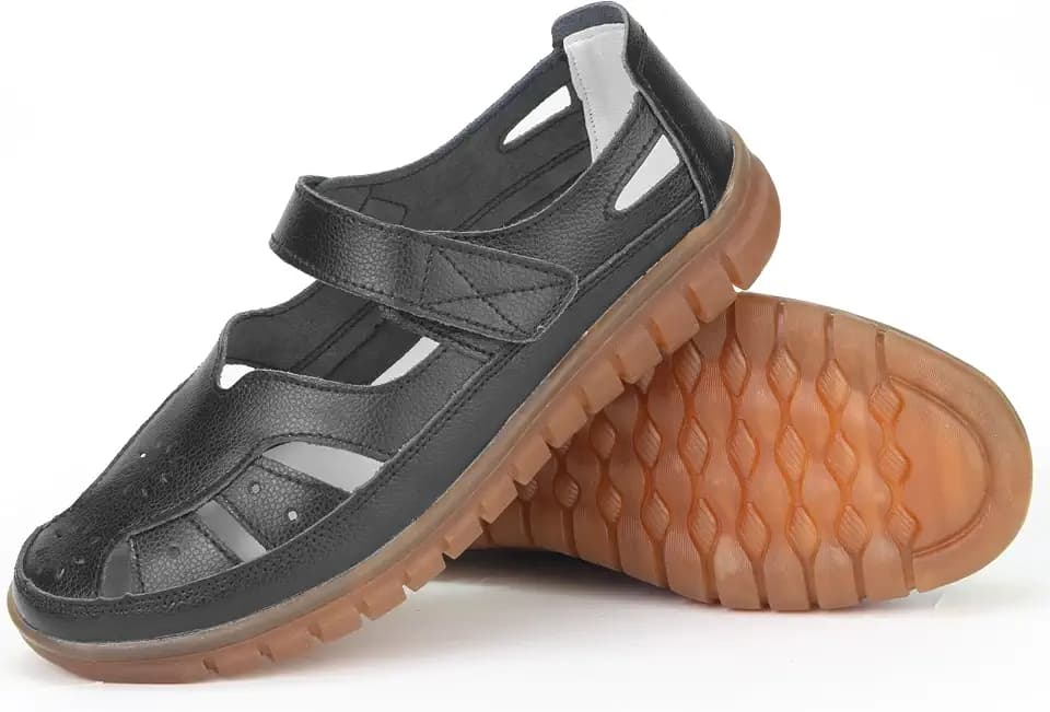 Leather Closed Toe Sandals for Women Fisherman Sandals Comfy Summer Shoes