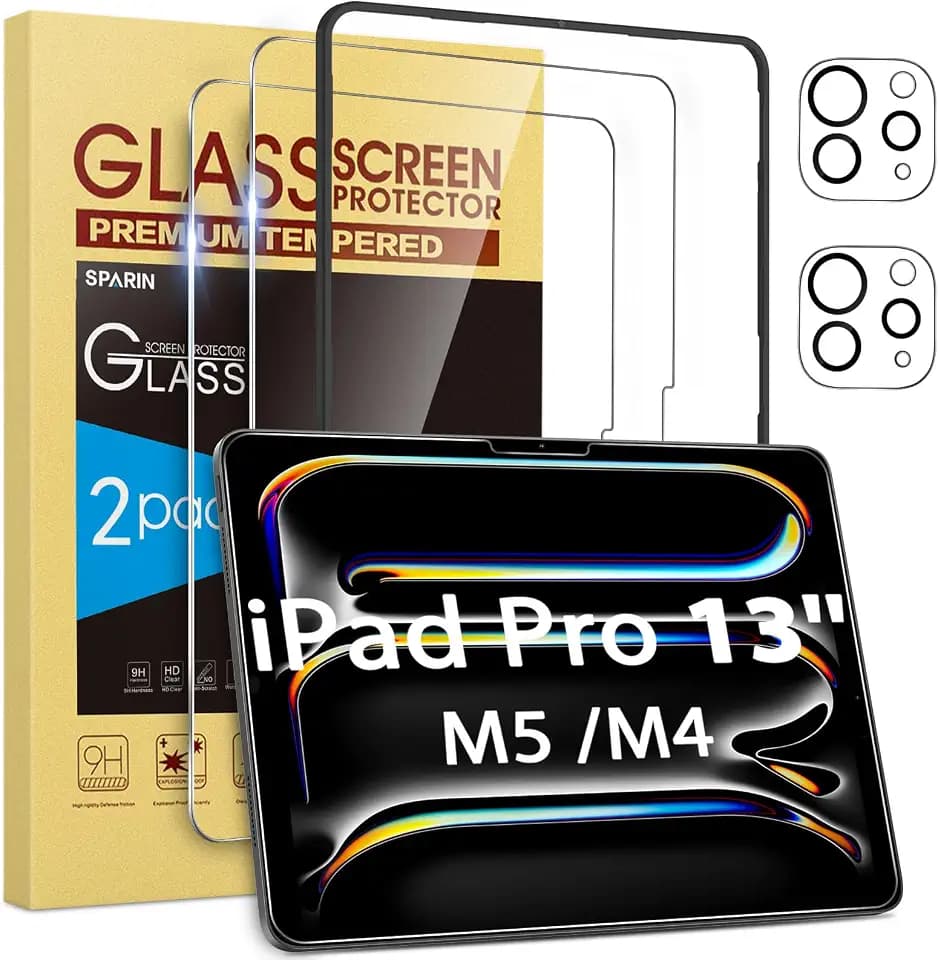 SPARIN 2+2 Pack Screen Protector for iPad Pro 13 Inch M5/M4 [2025/2024]