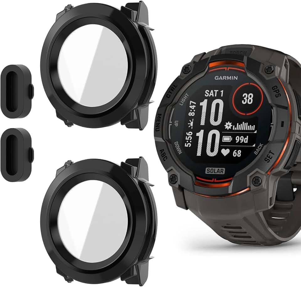 2 Pack for Garmin Instinct 3 50mm Smartwatch Screen Protector Case