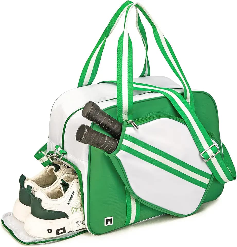 ROYALFAIR Pickleball Tote Bag for Women Men Large Capacity with Paddle Cover Pocket Internal Shoe Pocket and Adjustable Shoulder strap