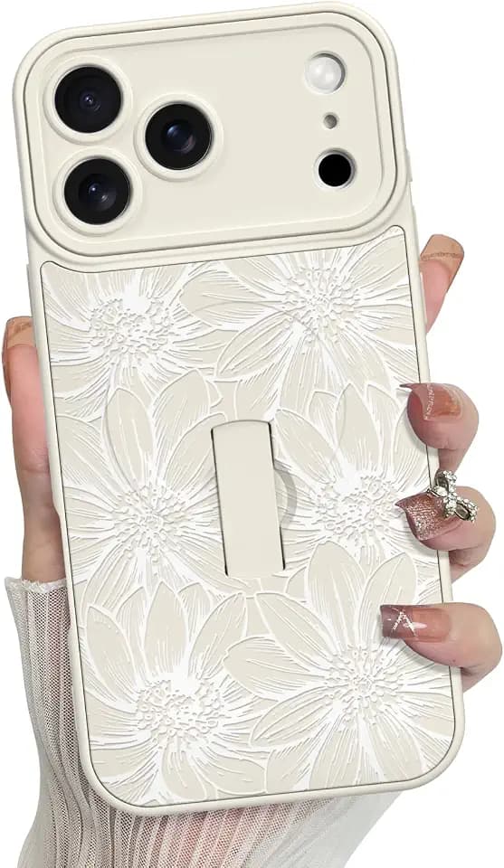 MZELQ for iPhone 17 Pro Case Sunflowers Floral Flower Pattern -White
