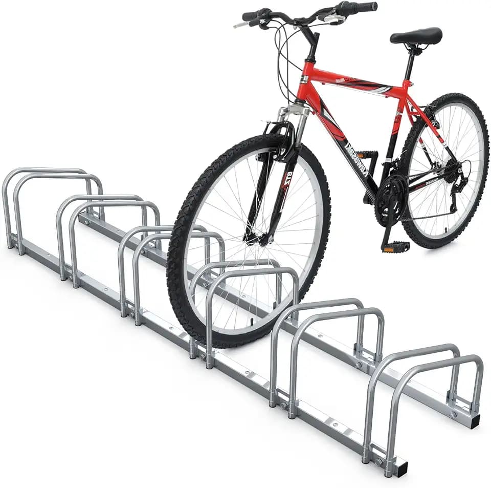VOUNOT Fahrradständer für 6 Fahrräder, Boden und Wandmontage, Aufstellständer Mehrfachständer, Grau