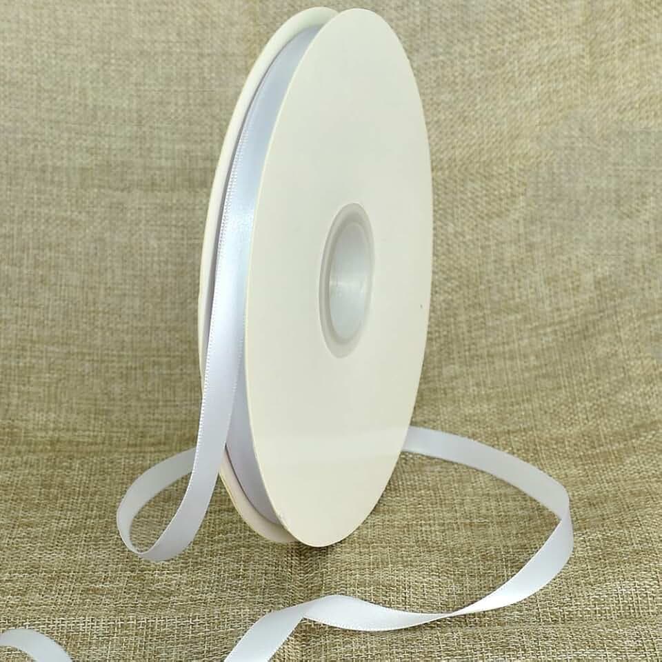 TONIFUL Satin Geschenkband 10mm x 91m, Weiß Geschenkverpackungsband für Geschenkverpackung Weihnachten Geburtstag Hochzeit DIY Dekoration Valentinstag