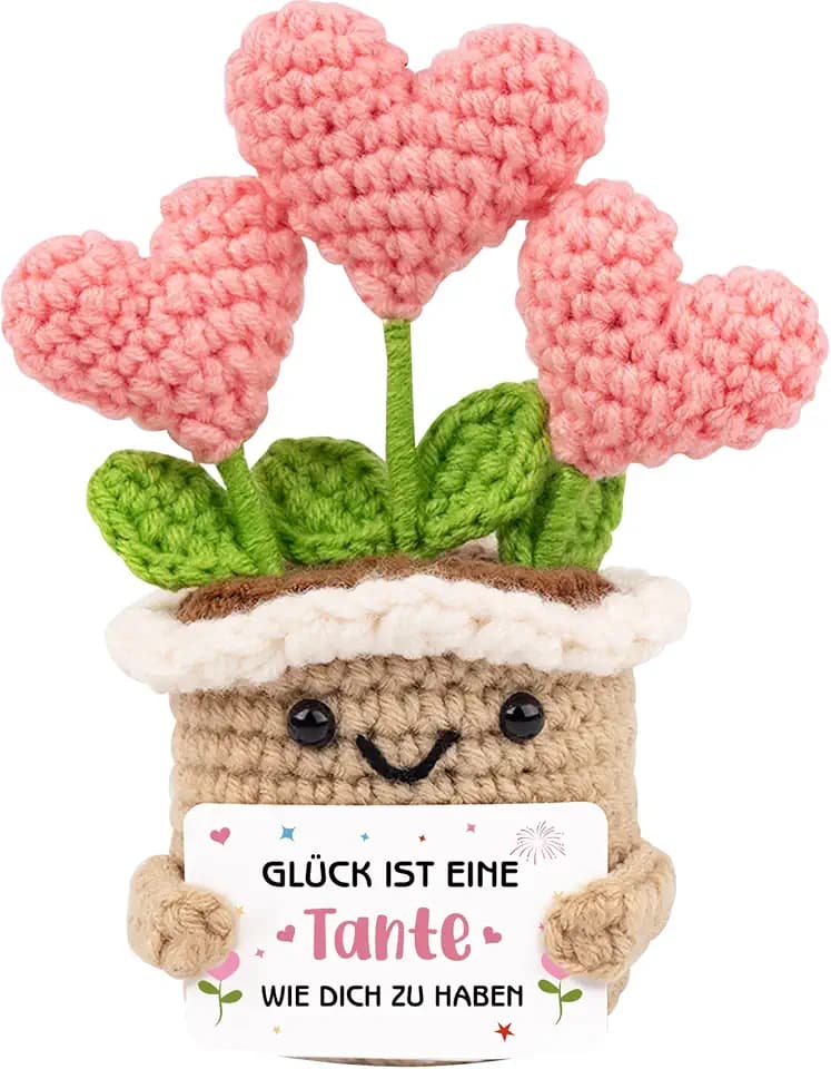 Süßes Geschenk für die Liebste Tante, Handgemachte Häkelblume Dekoration