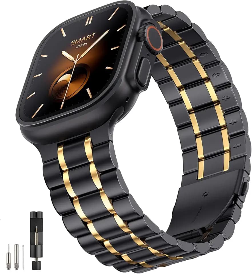 Bestig Metal Band Compatible with Apple Watch Bands for Men Women