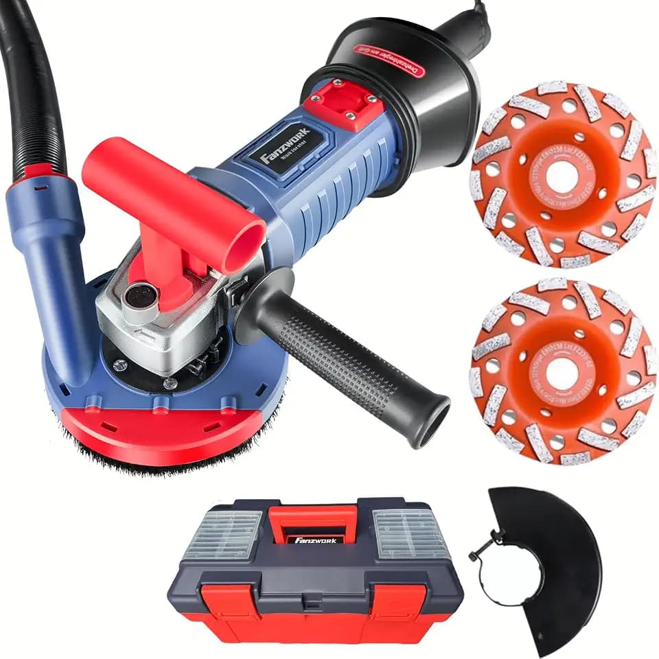FANZWORK Betonschleifer Betonfräse Set Diamantschleiftöpfe (1500W/125mm *2)