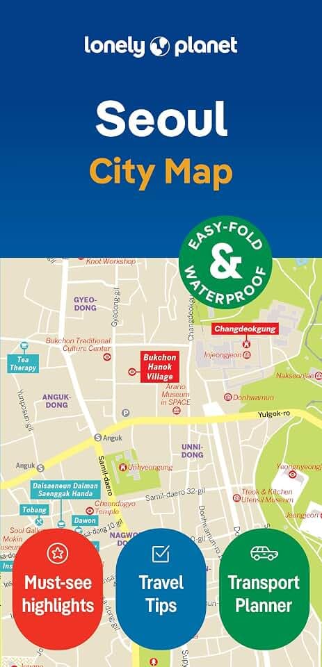 Lonely Planet Seoul City Map: Durable, Waterproof, Easy-Fold Planning Map with Attractions & Walking Tours (Compact City Planning Maps)