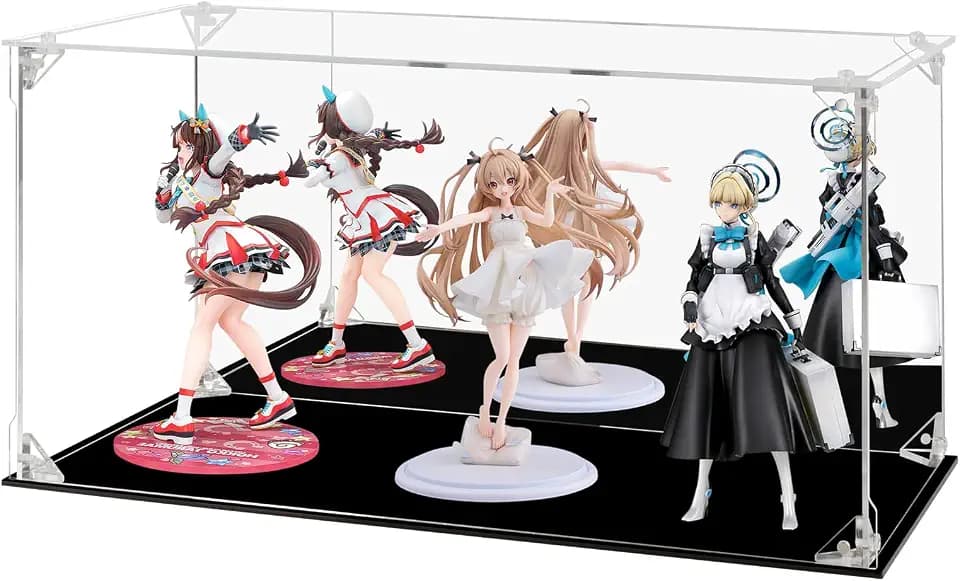 Acryl Vitrine, transparente Actionfiguren Vitrine mit verspiegelter Rückseite, staubdichter Schaukasten, Alternative Glasvitrine für Sammlerstücke, Figuren, Modelle, Spielzeug (40x20x20cm)