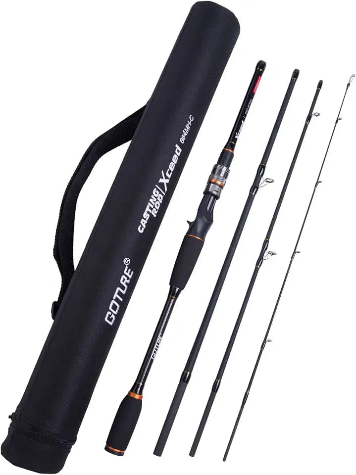Goture 4-Piece Travel Carbon Fishing Rod M/MH Action 6.6-12ft Multi-Colors