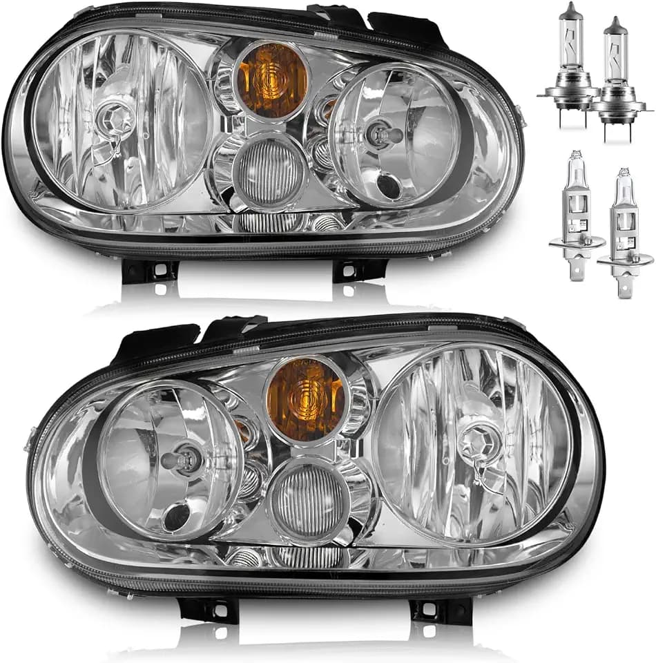 Headlights W/Bulbs for 1999-2006 Volkswagen Golf MK4