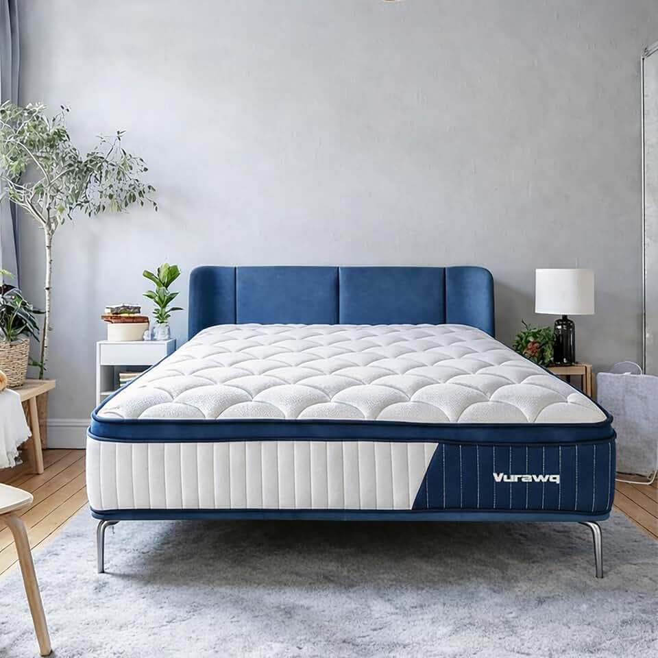 12 Inch Hybrid Queen Mattress in a Box – Fiberglass-Free Soft Plush Bed with Gel Memory Foam & Pocket Springs, Back Pain Relief, CertiPUR-US Certified