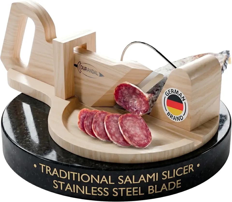 Durandal Schneidemaschine aus Holz – Salamischneider Manuell