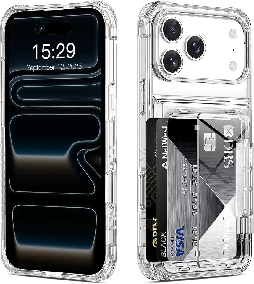 ACANDYA for iPhone 17 Pro Max 18 Pro Max Case Wallet Clear with Card Holder