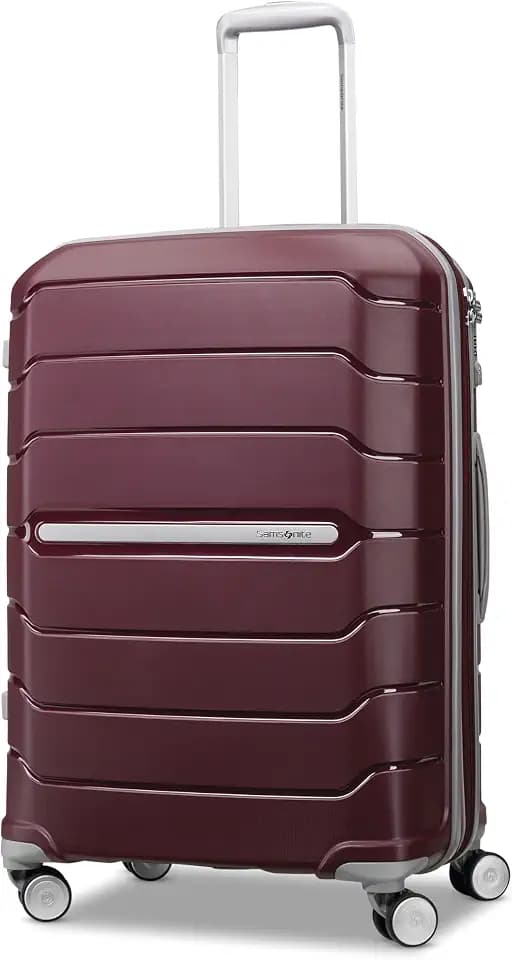 Samsonite Freeform 24-Inch Medium Luggage with Dual 360° Spinner Wheels - Checked Suitcase - TSA Lock, Airline-Approved - Durable Polypropylene Expandable Hardshell for Lightweight Travel - Merlot