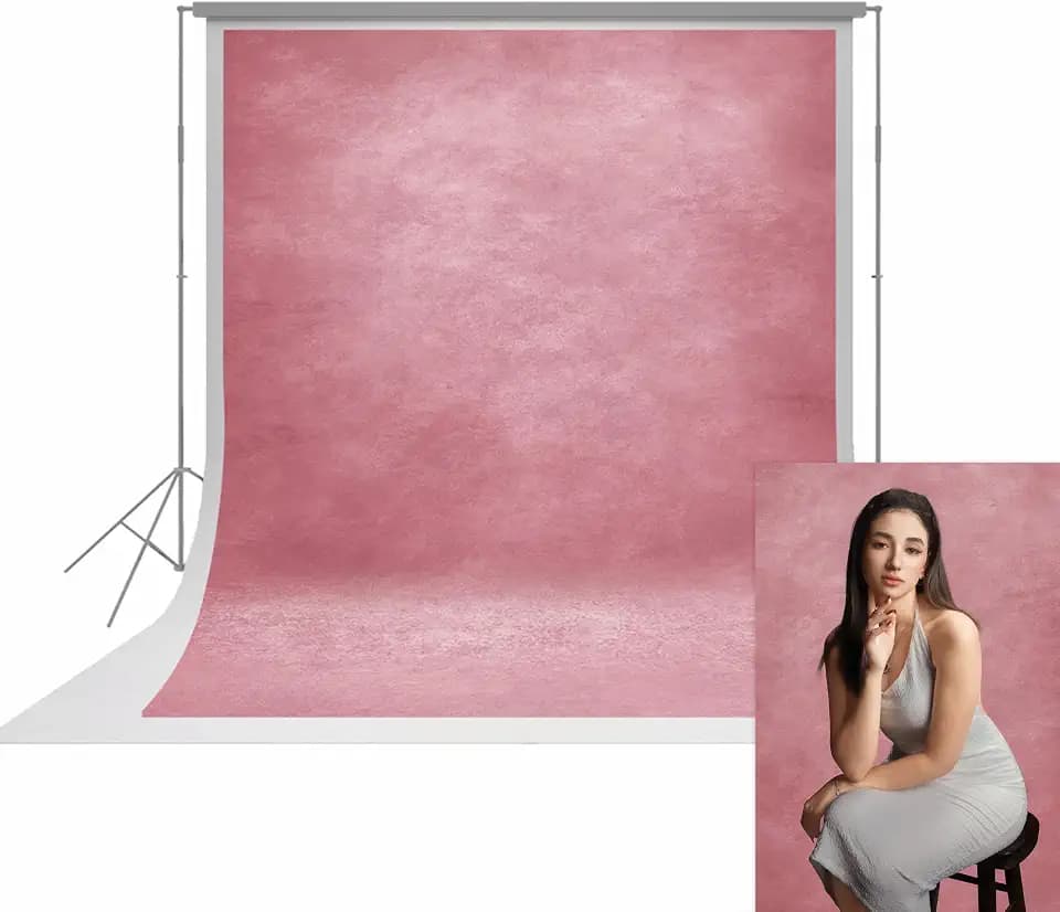UrcTepics 6x8ft Pink Portrait Backdrop Cloth, No Stand