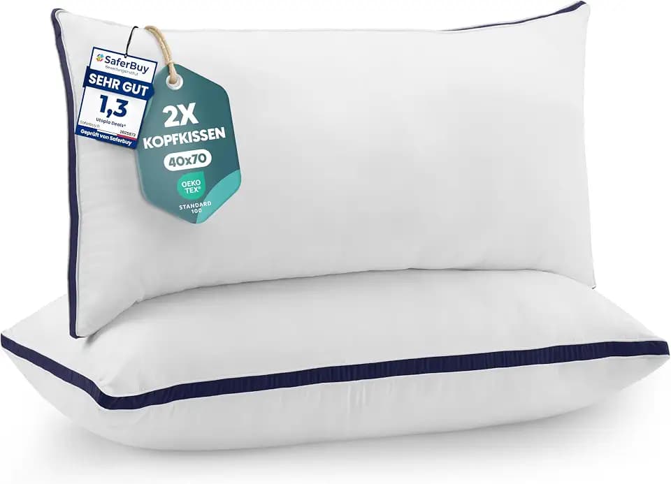 Utopia Bedding Kopfkissen 40x70 2er Set Schlafkissen Atmungsaktiv Kissen