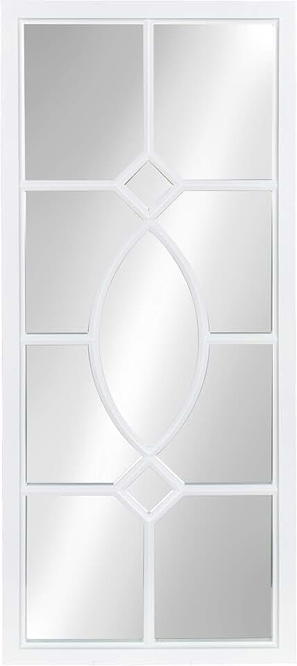 Kate and Laurel Cassat Casual Modern Window Wall Accent Mirror, White