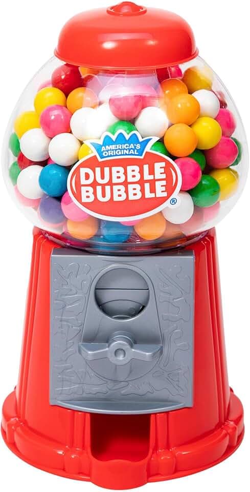 Schylling Brand Classic Retro Gumball Coin Bank - 8.5" Tall - Includes 45 Dubble Bubble Gumballs - Ages 3+