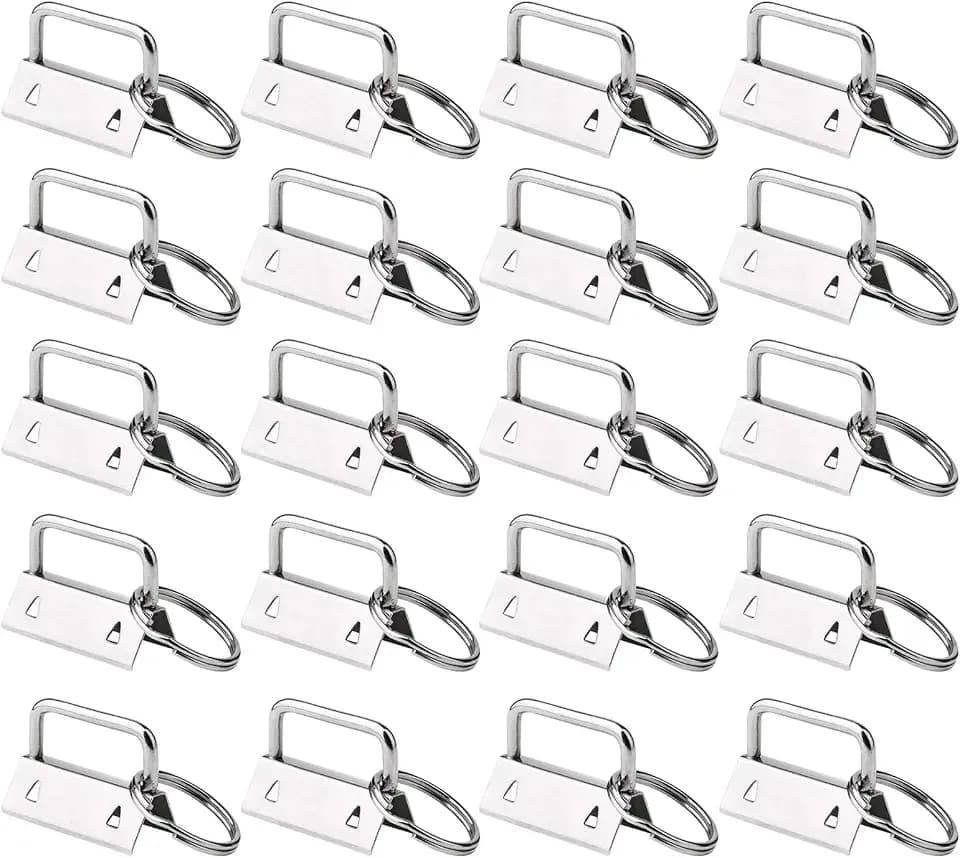 HRLORKC 50 Sets Key Fob Hardware Key Fob Keychain Wristlet with Split Ring 1 Inch