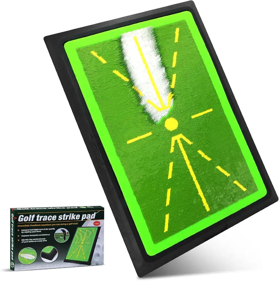 Golf-Trainingsmatte mit Swing-Feedback & Rutschfester Gummibasis | Sofortiges visuelles Feedback zum Schwungpfad & Treffpunkt. Rutschfeste Gummibasis schützt Böden.