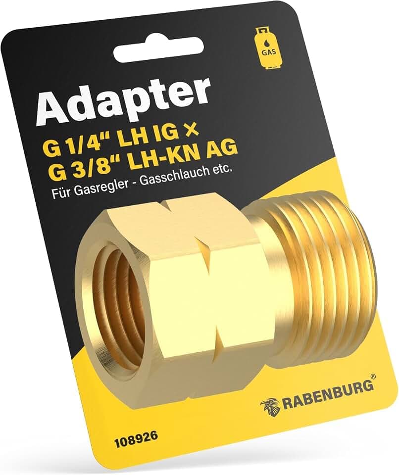 Verbindungsstück 1/4" LH Innengewinde x G 3/8" LH-KN Außengewinde Messing
