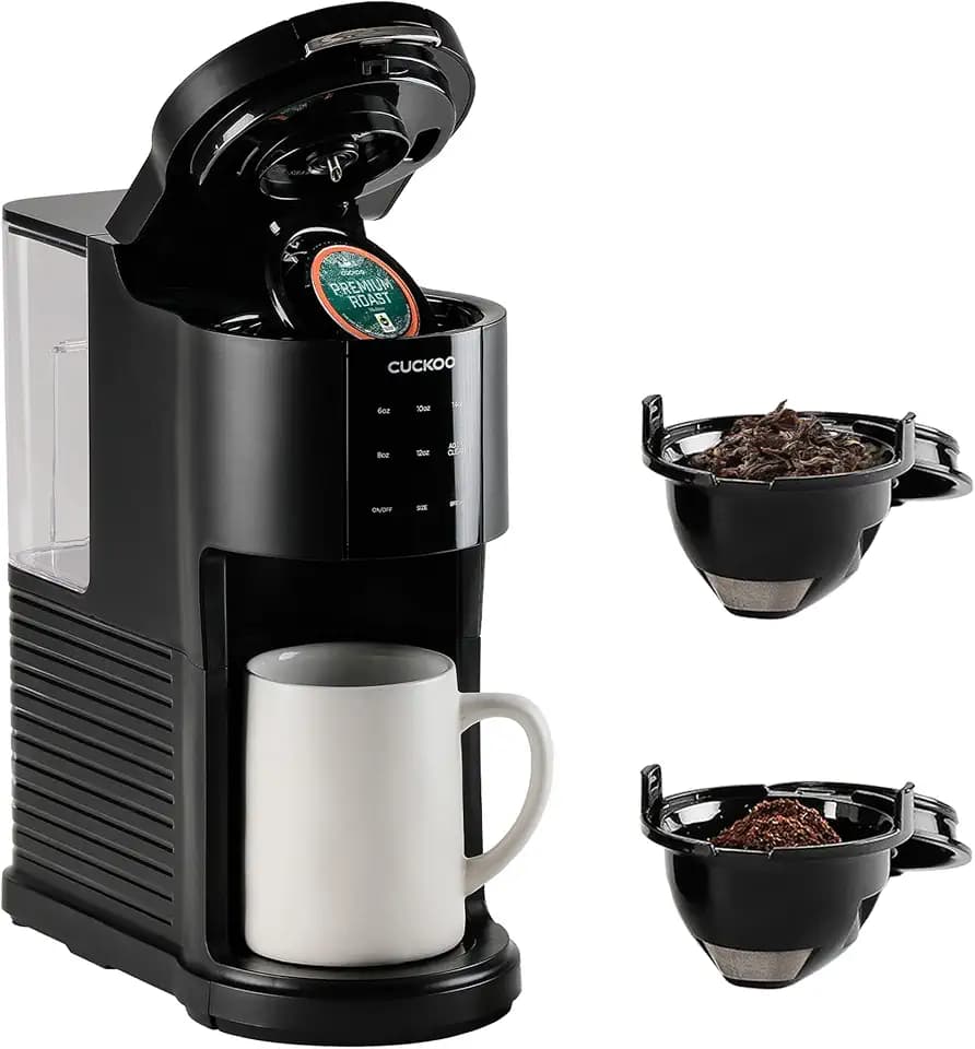 CUCKOO K-Cup 3-in-1 Single Serve Coffee Maker, 5 Sizes, CCM-AK011B