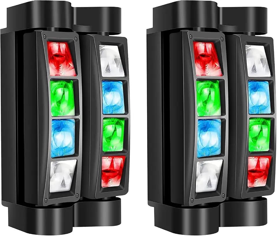 Betopper 8x3W Spider Moving Head DJ Light,RGBW Stage Disco Light-2 Packs
