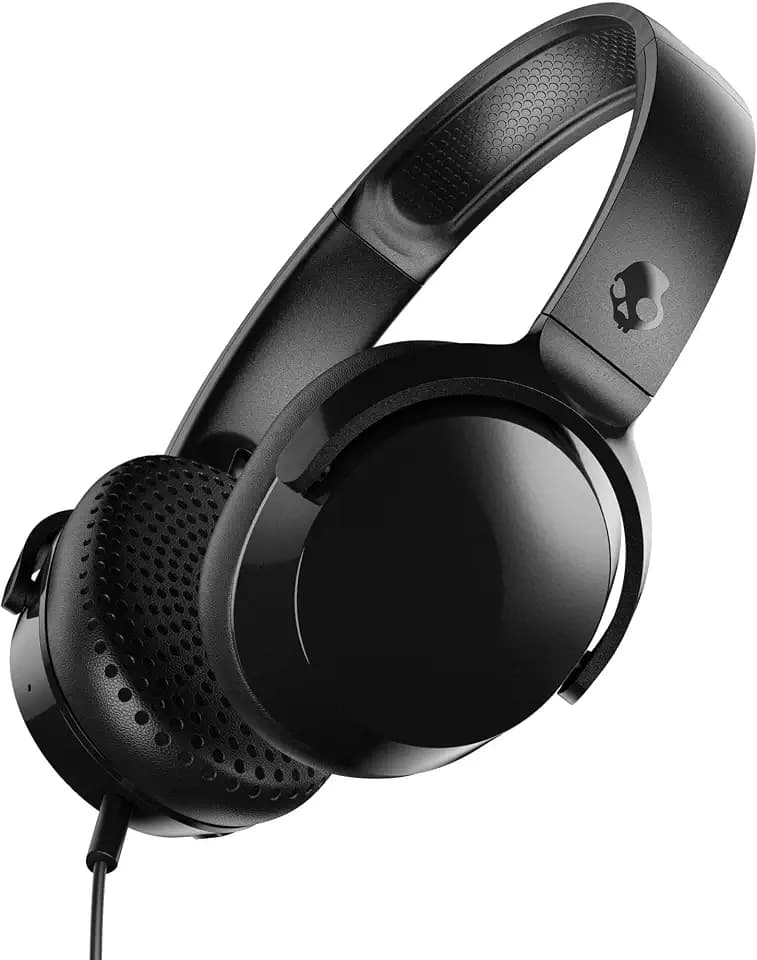 Skullcandy Riff On-Ear Wired Headphones with 3.5mm AUX Plug - Black