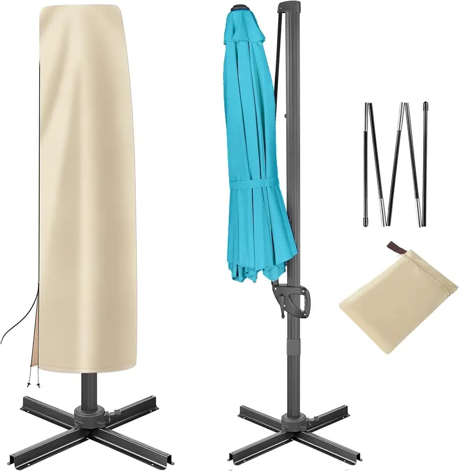 FLAME&SHADE Patio Umbrella Cover Waterproof, Fits Offset Umbrella 9-13 FT
