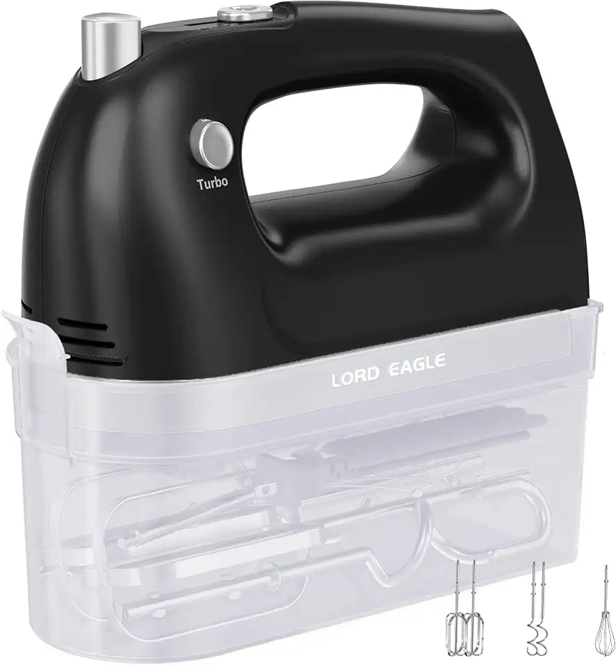 Lord Eagle Hand Mixer Electric Handheld 400W 5-Speed Lightweight, Black